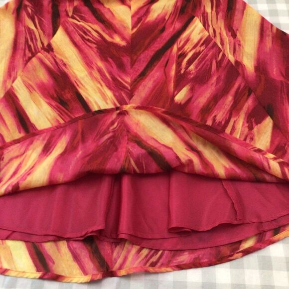 Jones New York dress 100% cotton orange red yellow pink fit & flare  size 12 - Picture 8 of 14